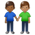 👨🏾‍🤝‍👨🏽 men holding hands: medium-dark skin tone, medium skin tone display on Samsung